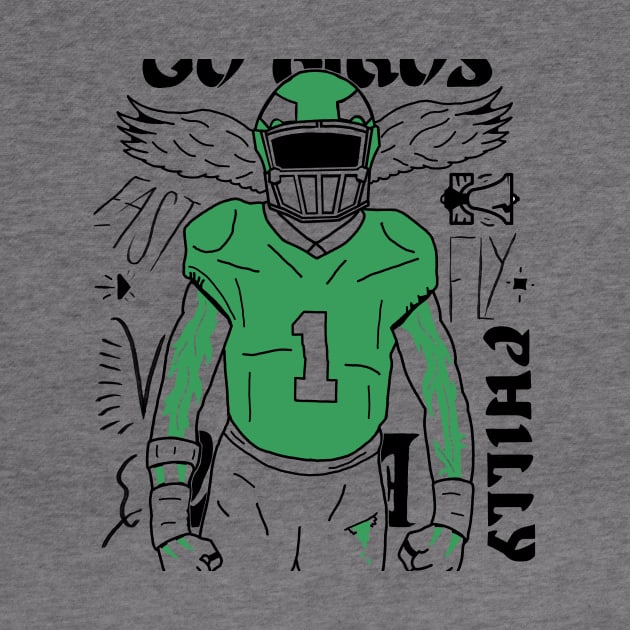 Go Birds Bleed Kelly Green Philly Football by Rezolutioner